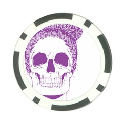 Purple Skull Bun Up Poker Chip (10 Pack) by vividaudacity