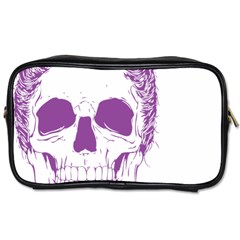 Purple Skull Bun Up Travel Toiletry Bag (one Side)