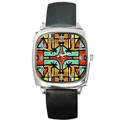 Lap Square Leather Watch by dflcprints