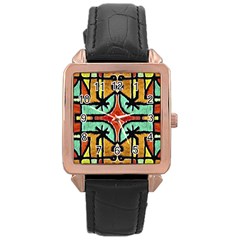 Lap Rose Gold Leather Watch  by dflcprints