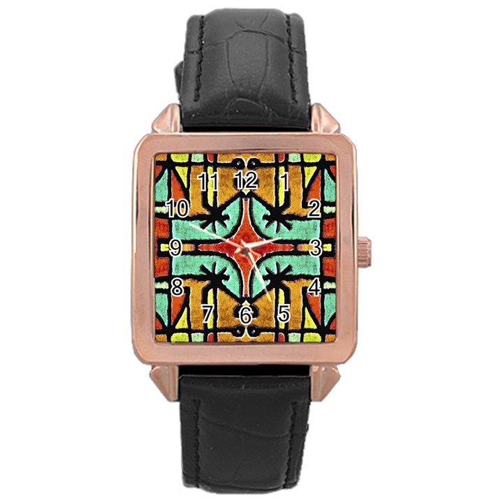 Lap Rose Gold Leather Watch 