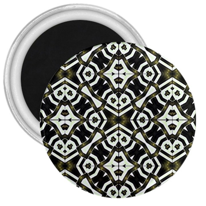 Abstract Geometric Modern Pattern  3  Button Magnet