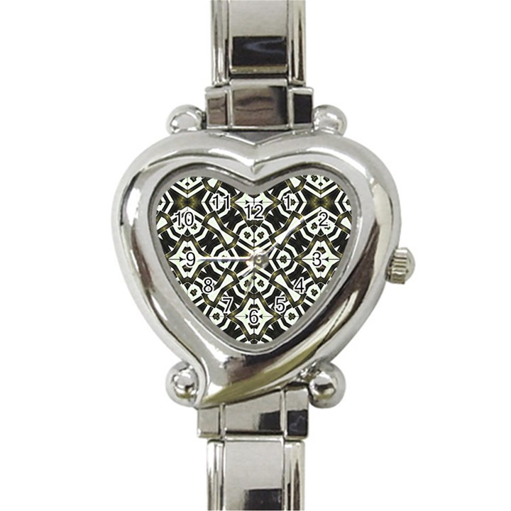 Abstract Geometric Modern Pattern  Heart Italian Charm Watch 