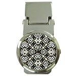 Abstract Geometric Modern Pattern  Money Clip with Watch Front