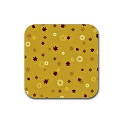 Abstract Geometric Shapes Design In Warm Tones Drink Coaster (square) by dflcprints