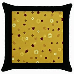 Abstract Geometric Shapes Design In Warm Tones Black Throw Pillow Case by dflcprints