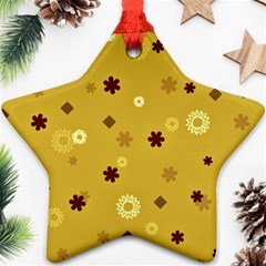 Abstract Geometric Shapes Design In Warm Tones Star Ornament (two Sides) by dflcprints