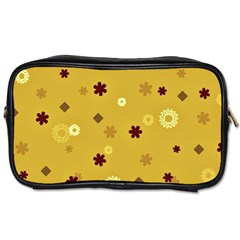 Abstract Geometric Shapes Design In Warm Tones Travel Toiletry Bag (two Sides) by dflcprints