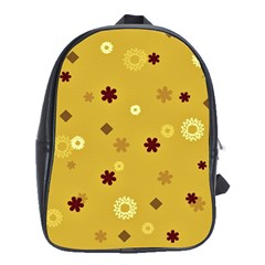 Abstract Geometric Shapes Design In Warm Tones School Bag (xl) by dflcprints