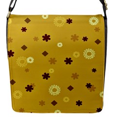 Abstract Geometric Shapes Design In Warm Tones Flap Closure Messenger Bag (small)