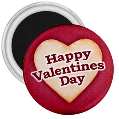 Heart Shaped Happy Valentine Day Text Design 3  Button Magnet by dflcprints