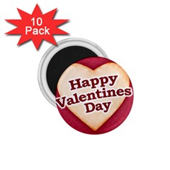 Heart Shaped Happy Valentine Day Text Design 1 75  Button Magnet (10 Pack) by dflcprints