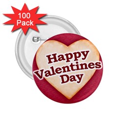 Heart Shaped Happy Valentine Day Text Design 2 25  Button (100 Pack) by dflcprints