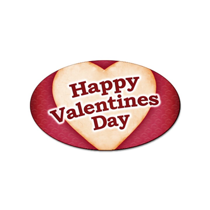 Heart Shaped Happy Valentine Day Text Design Sticker 10 Pack (Oval)