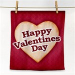 Heart Shaped Happy Valentine Day Text Design Face Towel Front