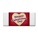 Heart Shaped Happy Valentine Day Text Design Hand Towel Front