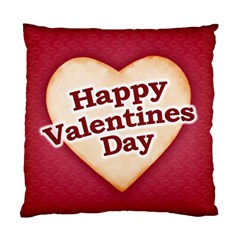 Heart Shaped Happy Valentine Day Text Design Cushion Case (single Sided)  by dflcprints