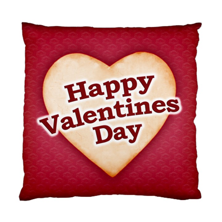 Heart Shaped Happy Valentine Day Text Design Cushion Case (Two Sided) 