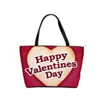 Heart Shaped Happy Valentine Day Text Design Large Shoulder Bag Front