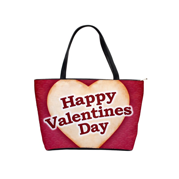 Heart Shaped Happy Valentine Day Text Design Large Shoulder Bag