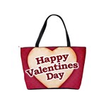 Heart Shaped Happy Valentine Day Text Design Large Shoulder Bag Back