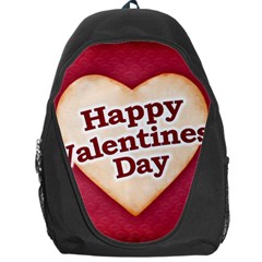 Heart Shaped Happy Valentine Day Text Design Backpack Bag by dflcprints