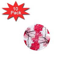 Floral Print Swirls Decorative Design 1  Mini Button Magnet (10 Pack) by dflcprints