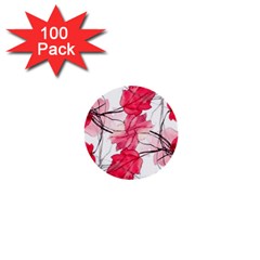 Floral Print Swirls Decorative Design 1  Mini Button (100 Pack) by dflcprints