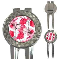 Floral Print Swirls Decorative Design Golf Pitchfork & Ball Marker by dflcprints