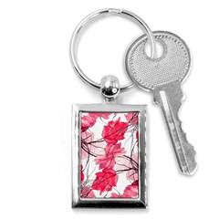 Floral Print Swirls Decorative Design Key Chain (rectangle) by dflcprints