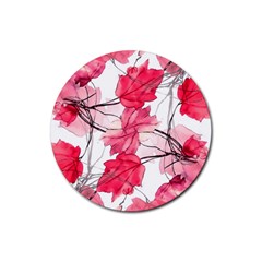 Floral Print Swirls Decorative Design Drink Coasters 4 Pack (round) by dflcprints