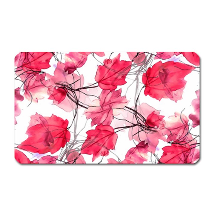 Floral Print Swirls Decorative Design Magnet (Rectangular)