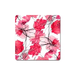 Floral Print Swirls Decorative Design Magnet (square) by dflcprints