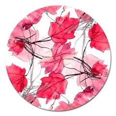 Floral Print Swirls Decorative Design Magnet 5  (round) by dflcprints