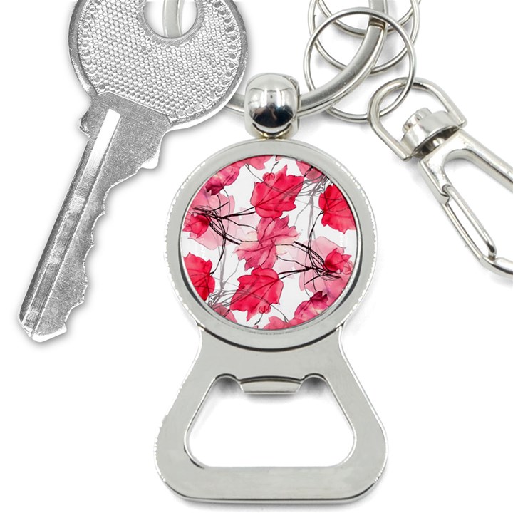 Floral Print Swirls Decorative Design Bottle Opener Key Chain