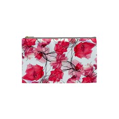 Floral Print Swirls Decorative Design Cosmetic Bag (small)