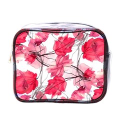 Floral Print Swirls Decorative Design Mini Travel Toiletry Bag (one Side) by dflcprints