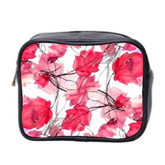 Floral Print Swirls Decorative Design Mini Travel Toiletry Bag (two Sides) by dflcprints