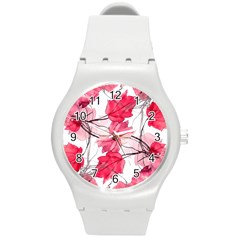 Floral Print Swirls Decorative Design Plastic Sport Watch (medium) by dflcprints