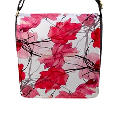 Floral Print Swirls Decorative Design Flap Closure Messenger Bag (large) by dflcprints