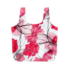 Floral Print Swirls Decorative Design Reusable Bag (m) by dflcprints