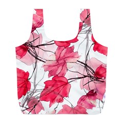 Floral Print Swirls Decorative Design Reusable Bag (l) by dflcprints