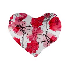 Floral Print Swirls Decorative Design 16  Premium Flano Heart Shape Cushion  by dflcprints