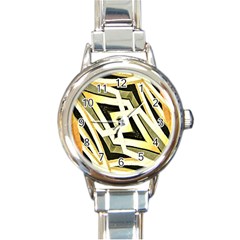 Art Print Tribal Style Pattern Round Italian Charm Watch by dflcprints