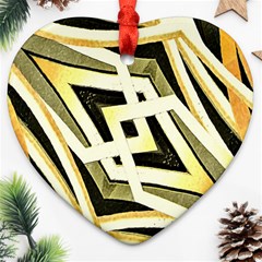 Art Print Tribal Style Pattern Heart Ornament (two Sides) by dflcprints