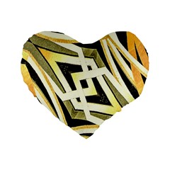 Art Print Tribal Style Pattern 16  Premium Heart Shape Cushion  by dflcprints