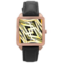 Art Print Tribal Style Pattern Rose Gold Leather Watch  by dflcprints