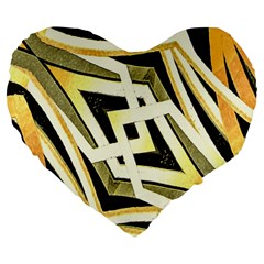 Art Print Tribal Style Pattern 19  Premium Flano Heart Shape Cushion by dflcprints