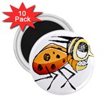 Funny Bug Running Hand Drawn Illustration 2.25  Button Magnet (10 pack) Front