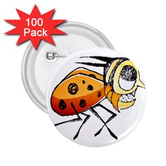 Funny Bug Running Hand Drawn Illustration 2 25  Button (100 Pack) by dflcprints